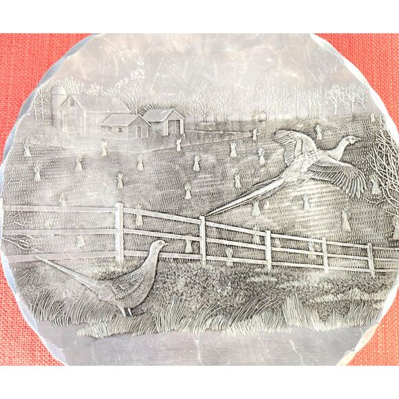 Vintage Hand-Hammered Metal Decor Plate by Wendell August Forge 8" - Picture 2 of 4